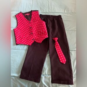 English Laundry Red and Black Boys Suit Outfit